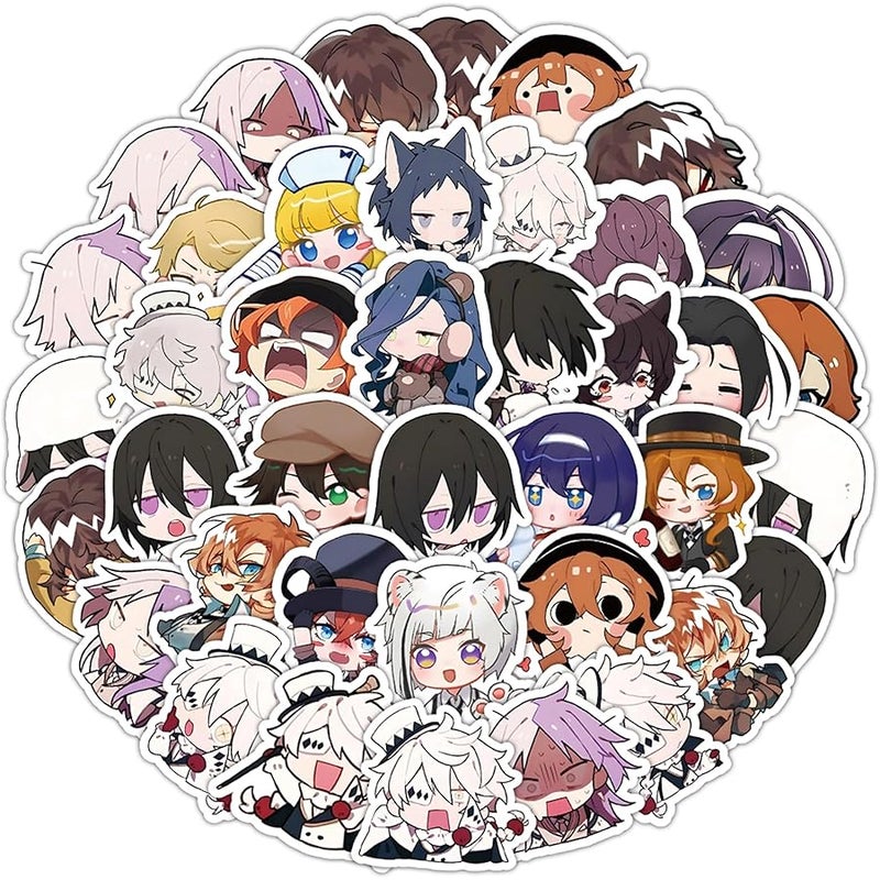 BERFLYTER 66Pcs Bungo Stray Dogs Themes Waterproof Stickers for Water Bottle Cup Laptop Bike Skateboard Luggage Box Vinyl Graffiti Patches BRJKT - Image 1