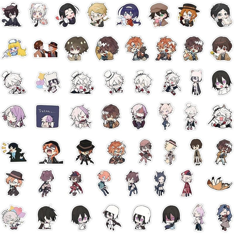 BERFLYTER 66Pcs Bungo Stray Dogs Themes Waterproof Stickers for Water Bottle Cup Laptop Bike Skateboard Luggage Box Vinyl Graffiti Patches BRJKT - Image 2