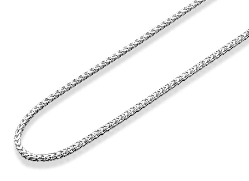 Miabella Italian Solid 925 Sterling Silver 2mm Franco Square Box Link Chain Necklace for Men Women Made in Italy (Length 30 Inches) - Image 2