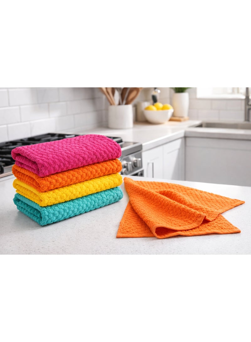 Royal Home Bliss Casa's Royal Home Kitchen Towel Set ( 4 Pack, 16x20 Inch) - Cotton Dish Towels, Durable Cleaning Cloths, Highly Absorbent Durable Multipurpose Bar Towels & Dish Cloths (Multi) - Image 2