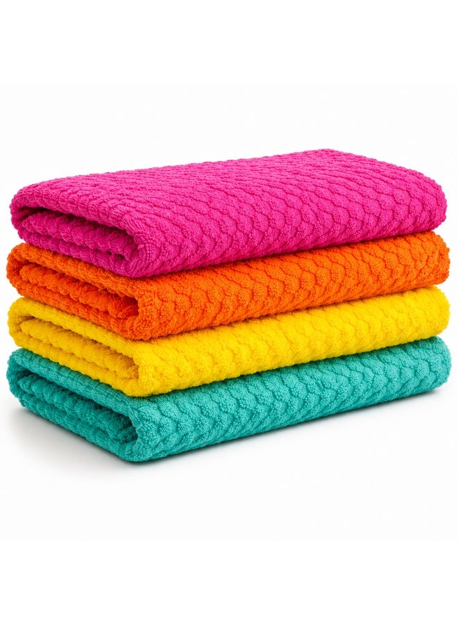 Royal Home Bliss Casa's Royal Home Kitchen Towel Set ( 4 Pack, 16x20 Inch) - Cotton Dish Towels, Durable Cleaning Cloths, Highly Absorbent Durable Multipurpose Bar Towels & Dish Cloths (Multi) - Image 1