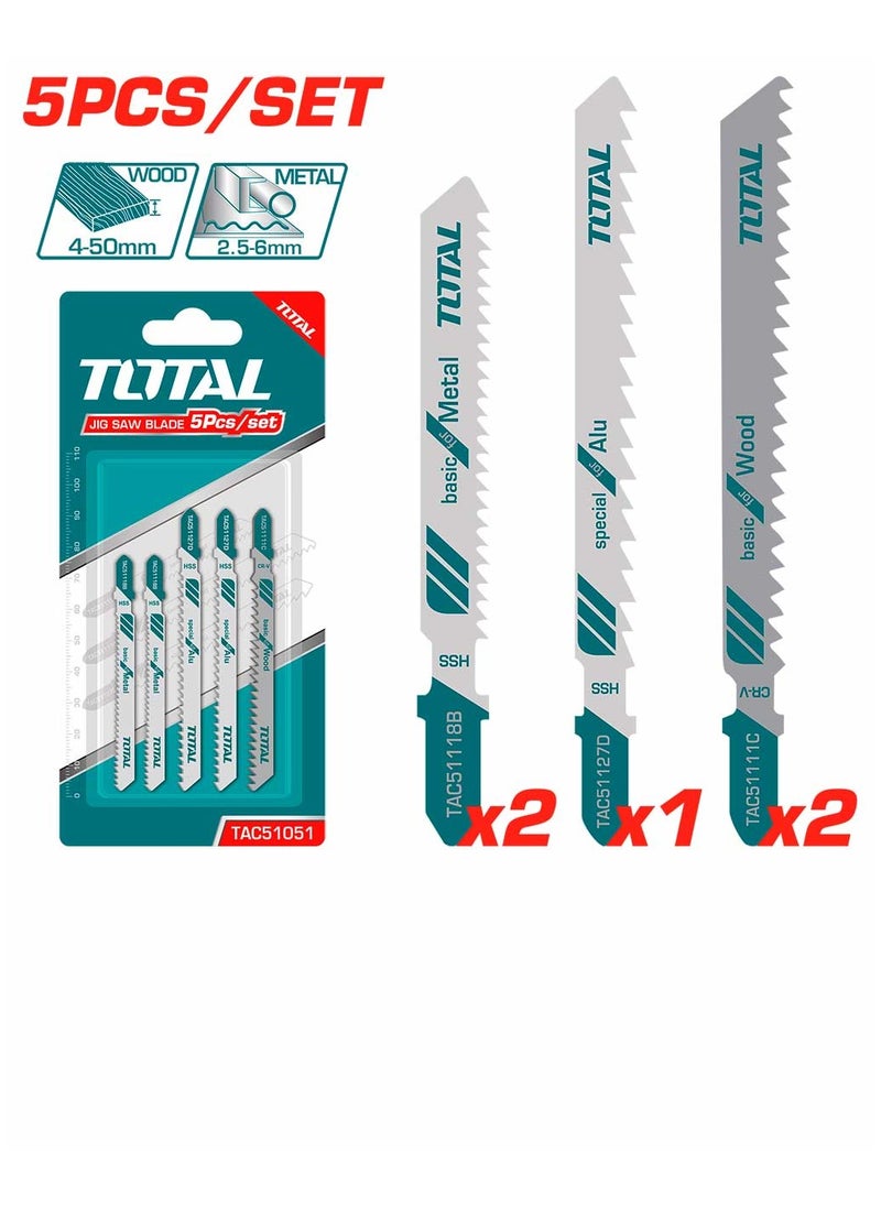 TOTAL 5pcs Jig Saw Blade Set TAC51051