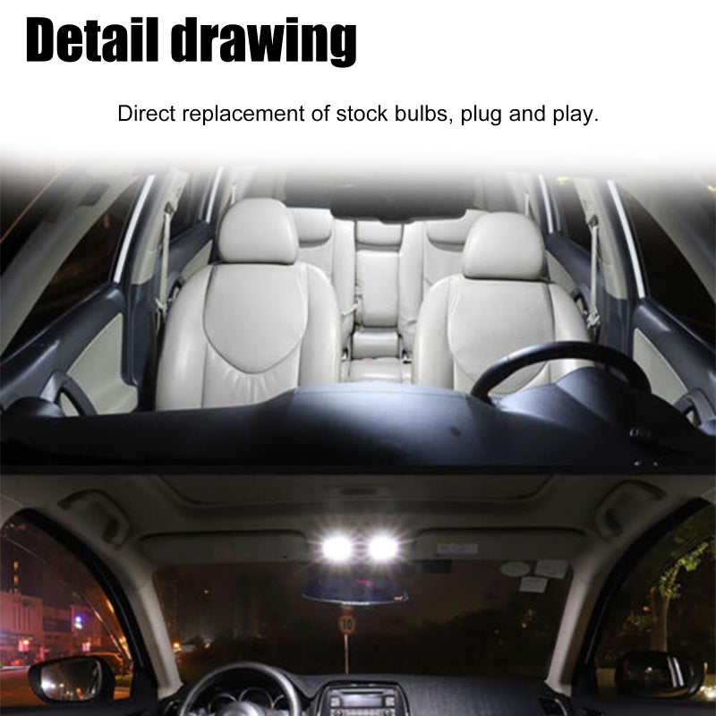 Vrasly 14 pcs F250 F350 White Interior LED Lights Replacement Bulbs for 1999-2016 Ford F-250 F-350 Super Duty 6000K Interior LED Lighting Package, Map Lights+Dome Lights+Cargo Lights+License Plate Lights - Image 2