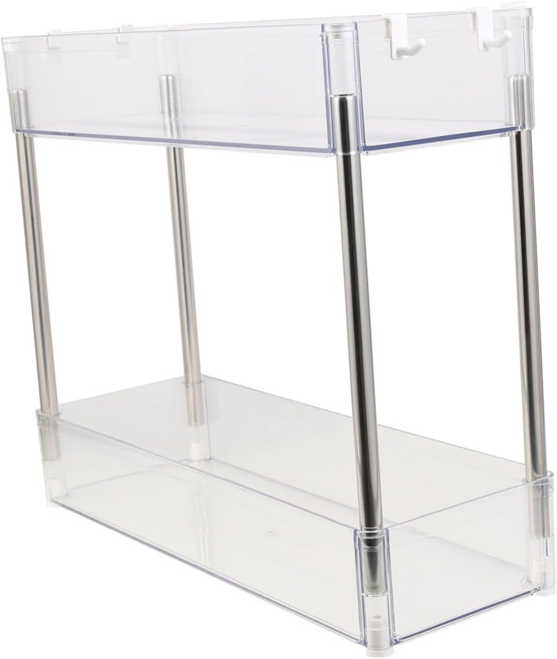 Double Layer Cosmetics Display Shelf Stylish Storage Rack for Makeup and Perfumes Versatile Organizer for Home Office and Salon Space Saving Design with Ample for Easy Organization - Image 1