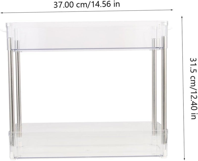 Double Layer Cosmetics Display Shelf Stylish Storage Rack for Makeup and Perfumes Versatile Organizer for Home Office and Salon Space Saving Design with Ample for Easy Organization - Image 3