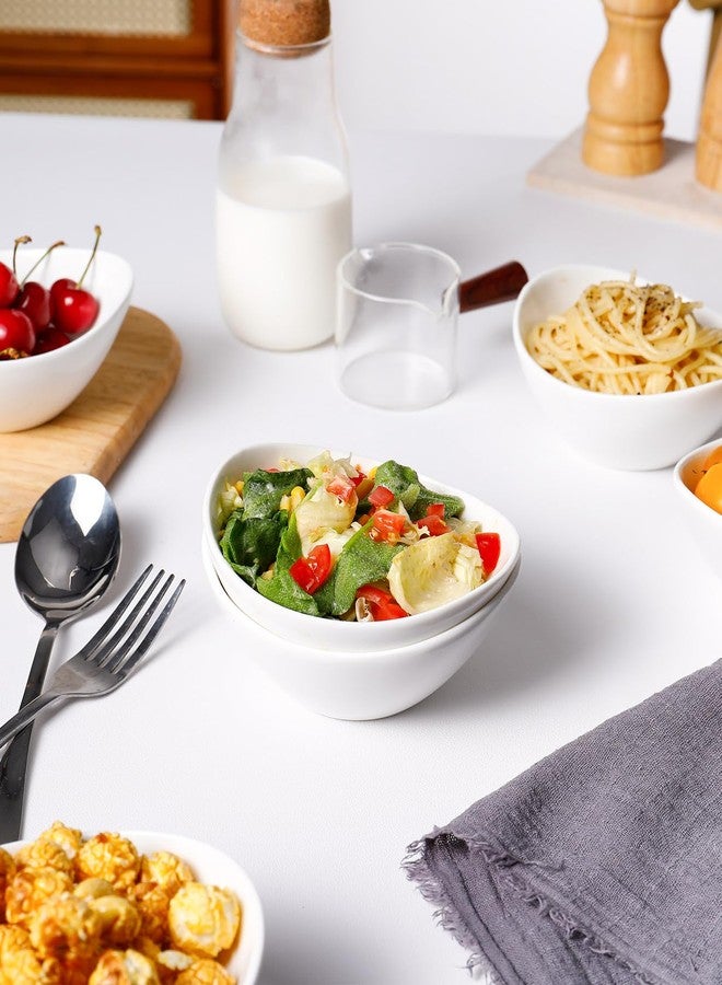 AISBUGUR Bowls Set of 6,10 OZ Ceramic Small Dessert Bowls for Kitchen,5Inch White Ice Cream Bowls for Dessert,Ice Cream,Snacks,Rice,Fruit, Soup - Dishwasher & Microwave Safe - Image 2
