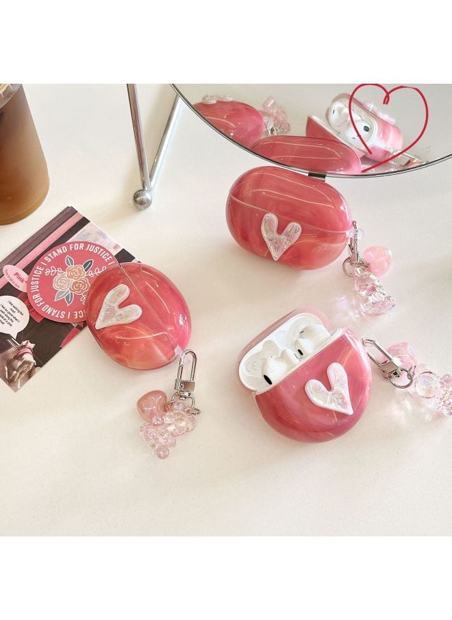 Generic - For HuaweiFreebuds5 Wireless Bluetooth Headset Cartoon Creative Freeclip/6i Soft Case Pendant-Color:Silicone Soft Shell + Pendant-splicing Three Colors-Model:Universal For HuaweiFreebuds Pro3/pro4 (protective Case) - Image 1