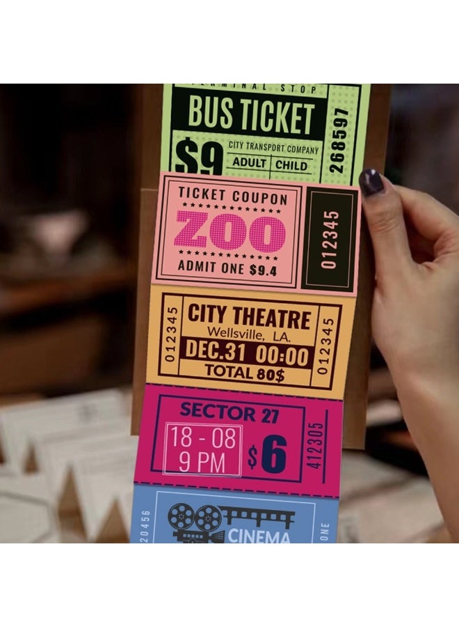 ORAINBOW Vintage Ticket Stickers 50 Pcs Scrapbooking Supplies for Bullet Journals Planners Letter Card Album Making Collage Art Crafts Water Bottle - Image 4