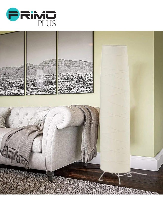 بريمو بلس مصباح أرضي أبيض 54 بوصة مصنوع يدويًا من ورق الأرز لتزيين المنزل وغرفة النوم - Image 2