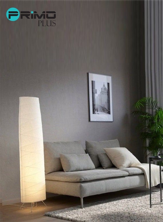 بريمو بلس مصباح أرضي أبيض 54 بوصة مصنوع يدويًا من ورق الأرز لتزيين المنزل وغرفة النوم - Image 5