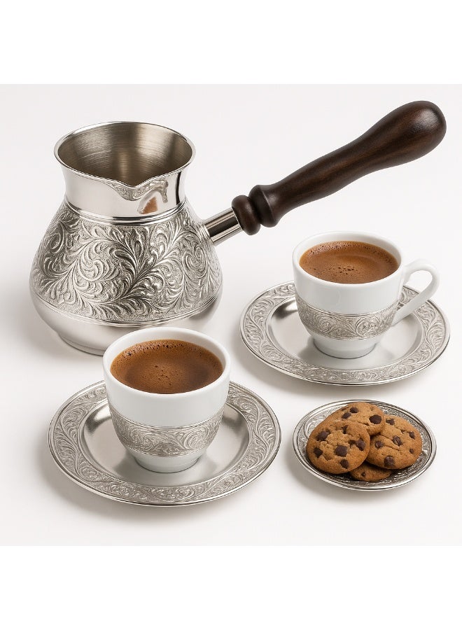 Dania Indian copper coffee pot silver oval 9 cm size (2 cups) - Image 4