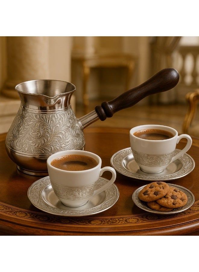 Dania Indian copper coffee pot silver oval 9 cm size (2 cups) - Image 1