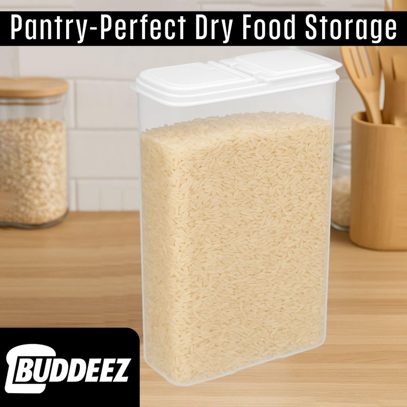 Buddeez All Purpose Kitchen Organization Bag in Storage Container for Cereal, Flour, Sugar, Rice, 4 QT, White Lid - Image 5