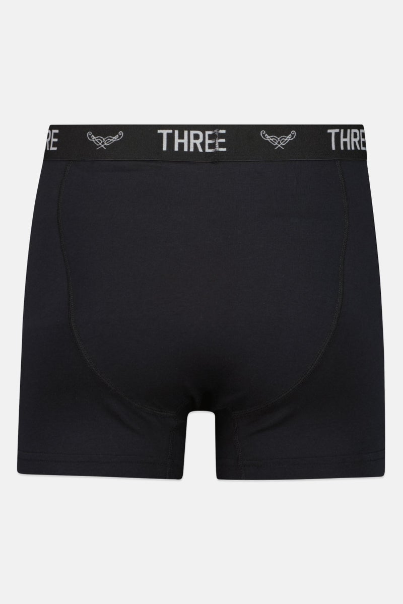 Threadbare Men 3 Pcs Brand Logo Boxer Briefs, Black - Image 2