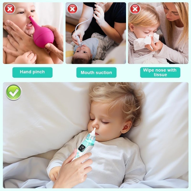 SGZIOO Electric Nasal Aspirator Baby Vacuum Cleaner with 3 Suction Levels, Music, Light, Nasal Aspirator Baby for Newborns, Toddlers, Infants - Image 2