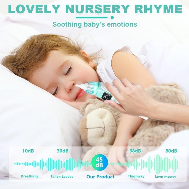 SGZIOO Electric Nasal Aspirator Baby Vacuum Cleaner with 3 Suction Levels, Music, Light, Nasal Aspirator Baby for Newborns, Toddlers, Infants - Image 5