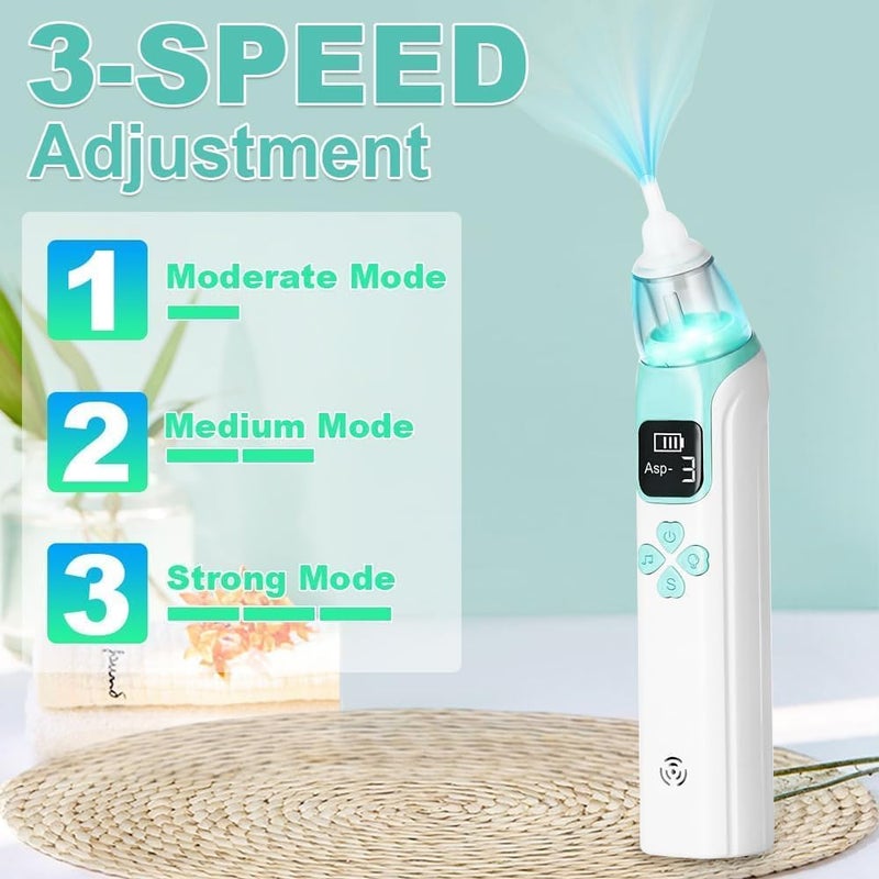 SGZIOO Electric Nasal Aspirator Baby Vacuum Cleaner with 3 Suction Levels, Music, Light, Nasal Aspirator Baby for Newborns, Toddlers, Infants - Image 3
