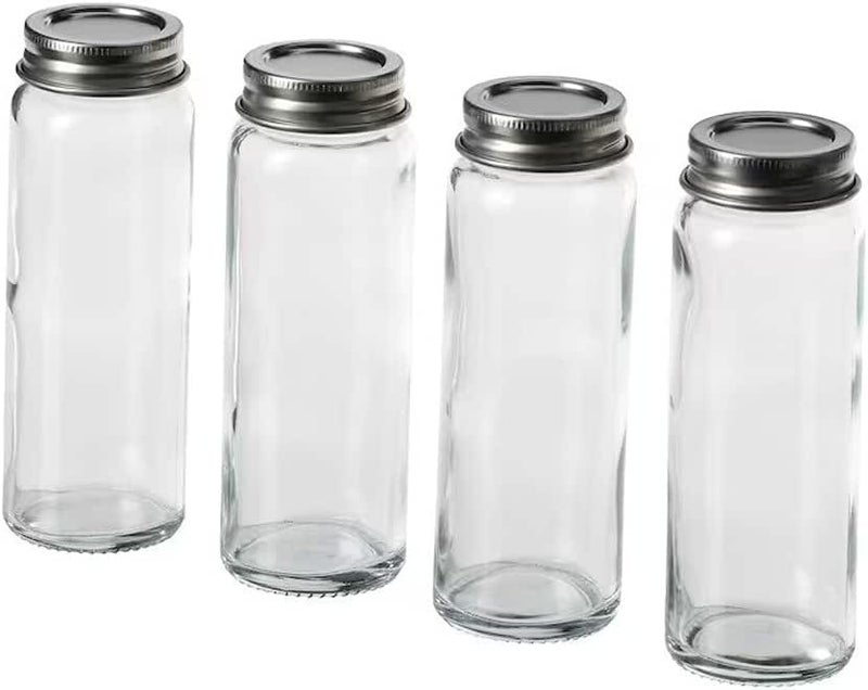 Digital Shoppy CITRONHAJ Spice jar, clear glass/stainless steel, 10 cl (3 oz) (4 pack)