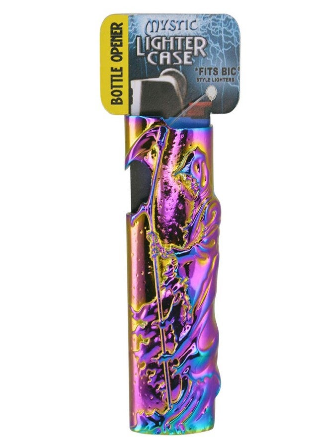 Novelty Iridescent Metal Lighter Case for BIC Lighters, Lighter Protector and Bottle Opener - Reaper - Image 1