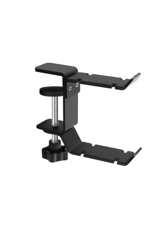 Double Hook Multifunctional 360 ° Rotating Metal Headset Bracket Punch-Free Desktop Backpack Headset Hanger-Color:Black-Style:Metal Single Hook Headphone Stand  - Image 5