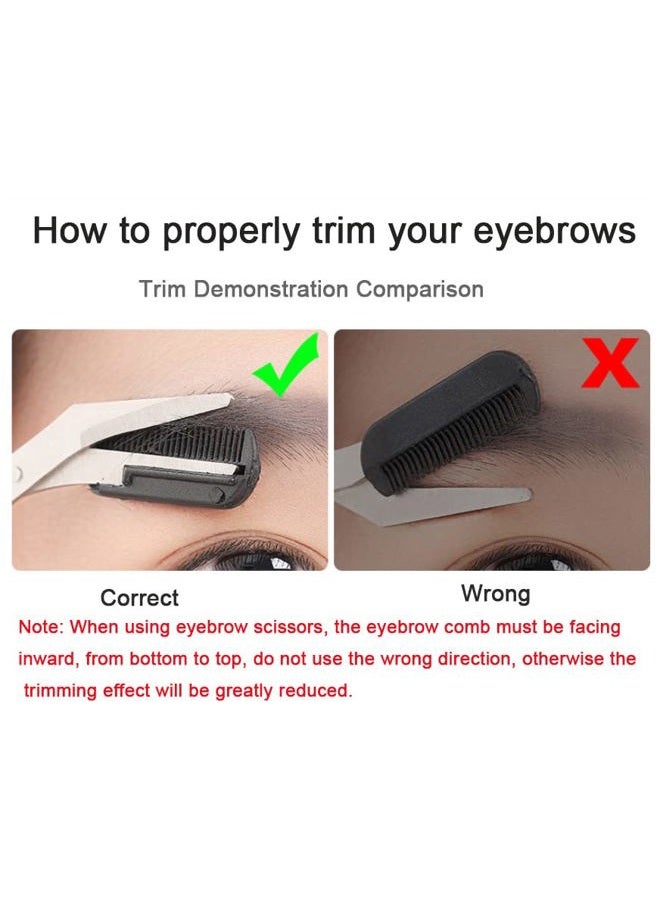 Erioctry Professional Precision Trimmer Eyebrow Scissors Remover Beauty Tool with Comb and Non Slip Finger Grips Black Silver Tone for Men - Image 5