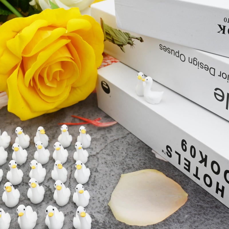 Ksheria 100pcs Mini Gooses Resin Animal Figurines - Handcrafted Small Desk Goose Decor for DIY Crafts, Micro Landscape Ornaments, Aquarium Potted Ornament,Miniature Geese Animal Statues to Hideï»¿ - Image 5