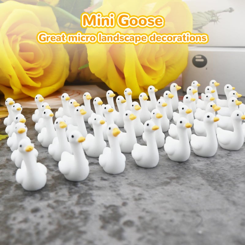 Ksheria 100pcs Mini Gooses Resin Animal Figurines - Handcrafted Small Desk Goose Decor for DIY Crafts, Micro Landscape Ornaments, Aquarium Potted Ornament,Miniature Geese Animal Statues to Hideï»¿ - Image 4