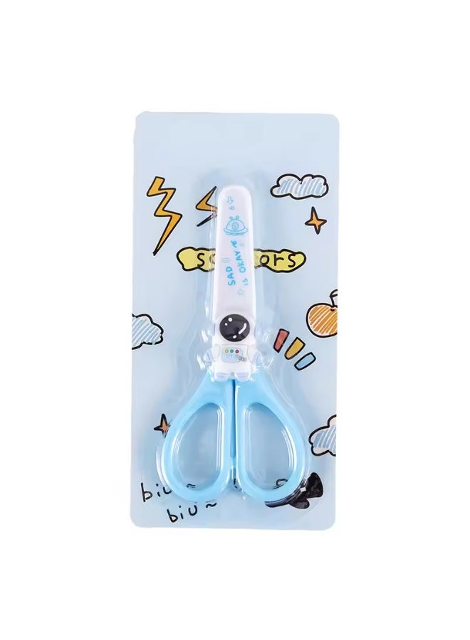 مقص أمان للأطفال مع غطاء واقٍ ومقص حرفي ذو طرف حاد للأطفال - أبيض - Image 5