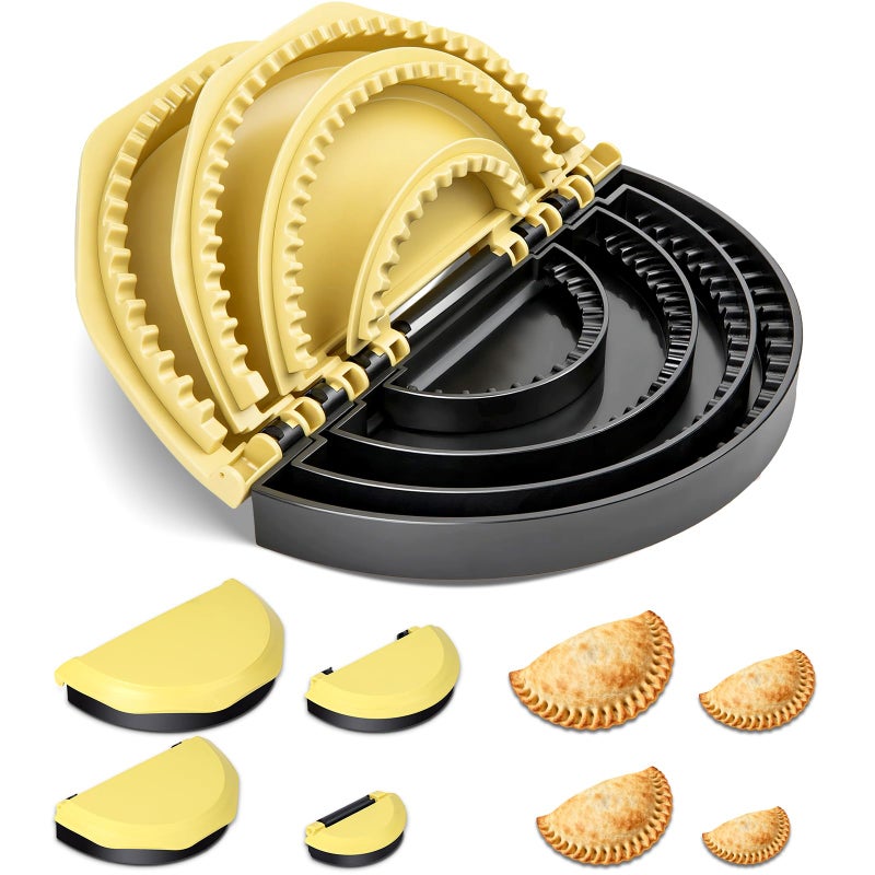 Zenflux 4-in-1 Portable Tortilla Sealer and Crimper - Quesadilla Maker & Empanada Press with 4 Detachable Sizes (4, 6, 8, 10 Inch), Create Sealed Quesadillas, Burritos, Dumplings, Black and Yellow - Image 1