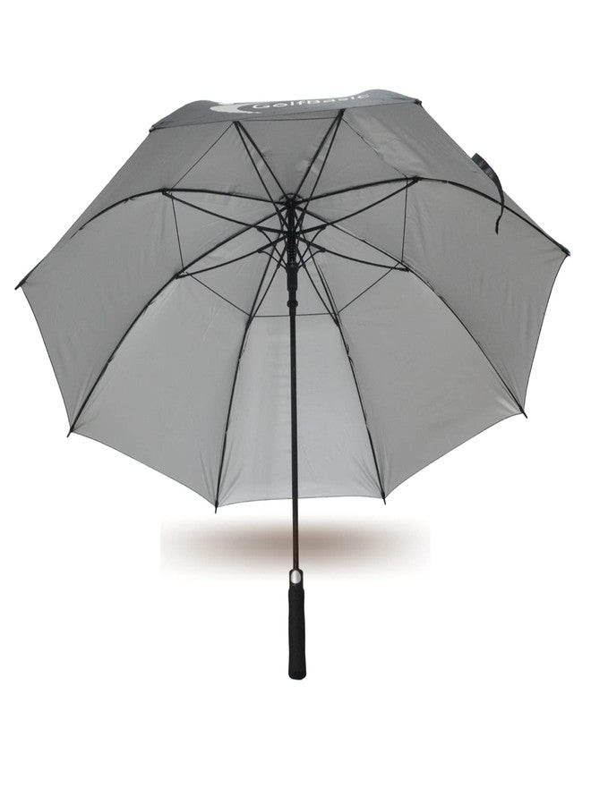 GolfBasic Full EP Coated Automatic Open Double Canopy Golf Umbrella (Black) - Image 3