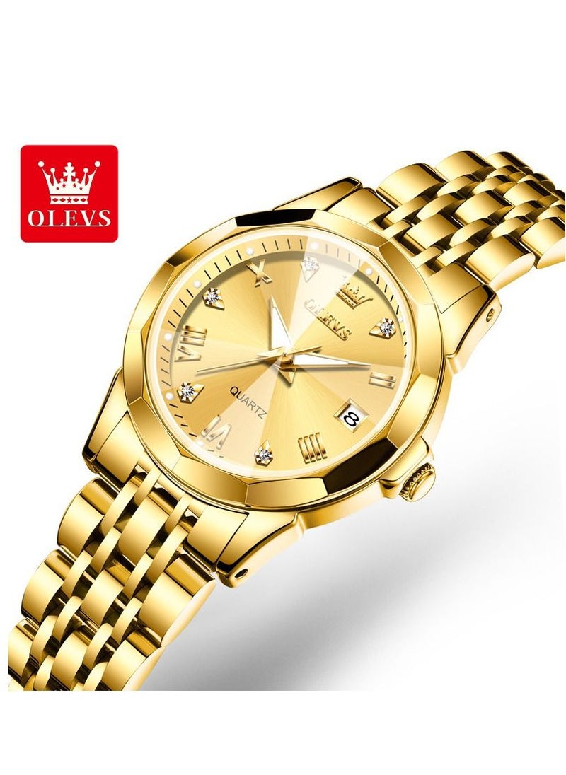 OLEVS Top Brand Women's Watches Elegant Rhombus Mirror Original Quartz Ladies Wristwatch Stainless Steel Waterproof Luminous New  - Image 1
