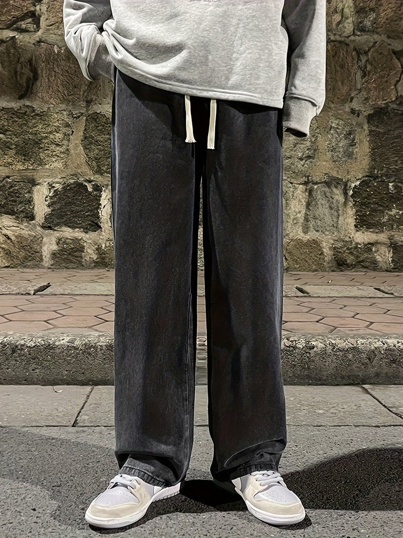 Loose Wide-Leg Jeans, Men'S Casual Street Style Loose Jeans, All-Season Wear - Image 4