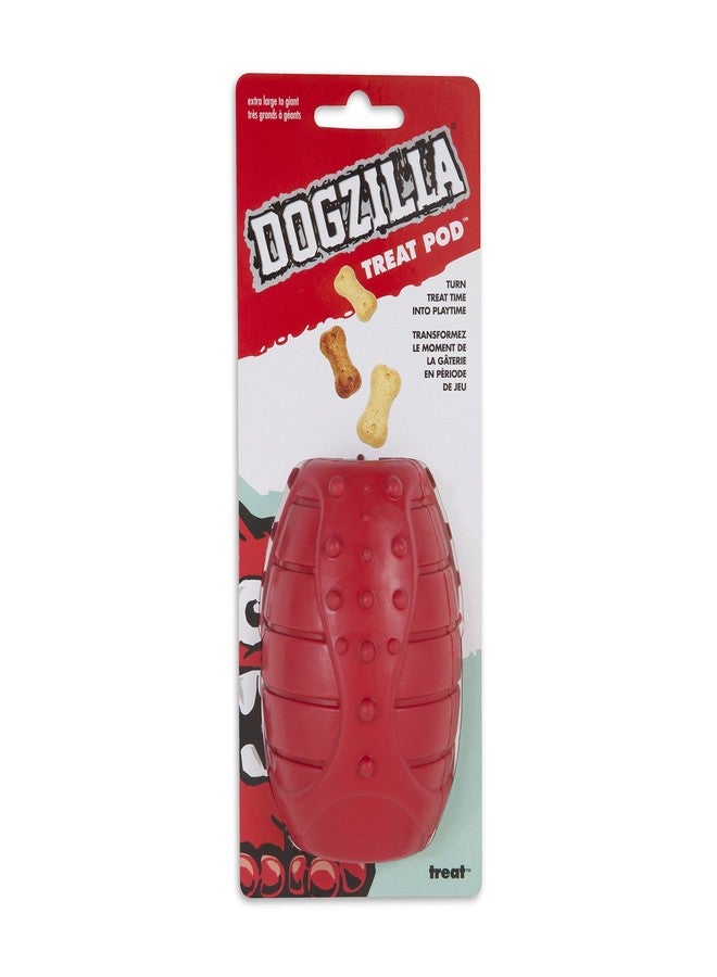 Petmate Dogzilla Treat Pod Toy, Red, Large - Image 1