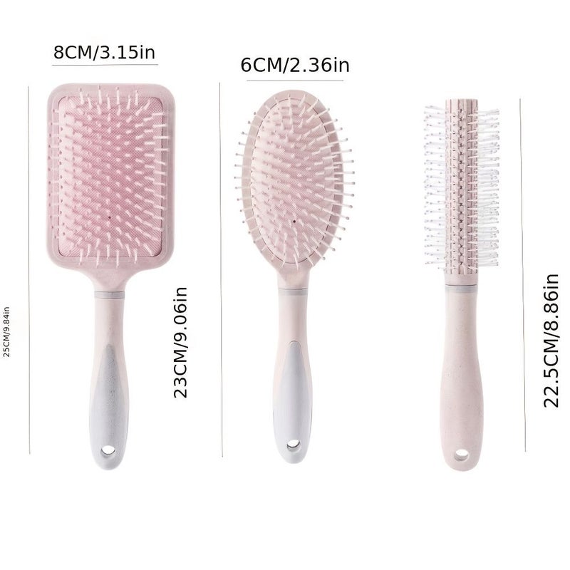 Champagne Golden Three-Piece Set Airbag Comb Instagram Style Pearlescent Cushion Comb Anti-Static Suitable for Both Wet and Dry Use Large Flat Comb Scalp Massage Comb - Image 5