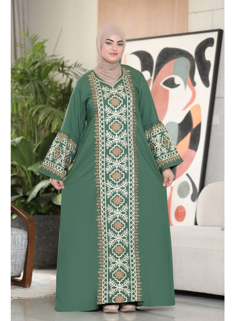 Women's abaya, imported Marasi cotton, with elegant embroidery - Image 3