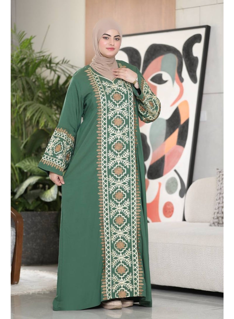Women's abaya, imported Marasi cotton, with elegant embroidery - Image 4