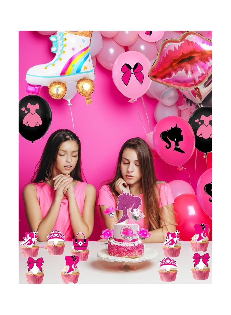 Excefore Hot Pink Girl Cake Toppers 20Pcs Disco Cowgirl Cake Decoration,10PCS Disco Ball Cake Toppers,10PCS Mini Cowboy Hat for Crafts Westen Cowgirl Party Birthday Table Decor - Image 4