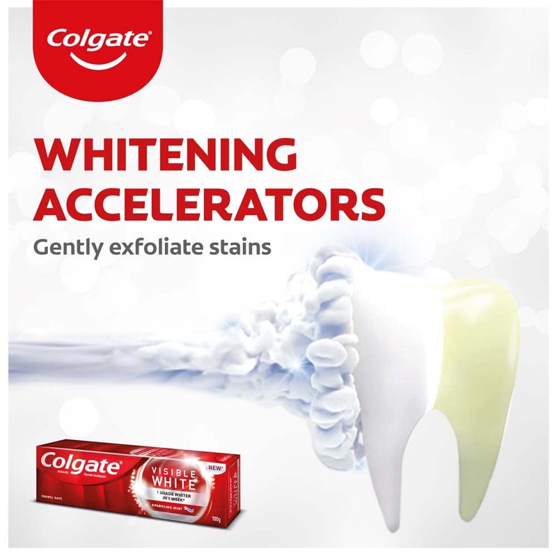 Colgate معجون أسنان كولجيت فيزبل وايت - 200 جرام مع فرشاة أسنان فيزبل وايت 360 - Image 2