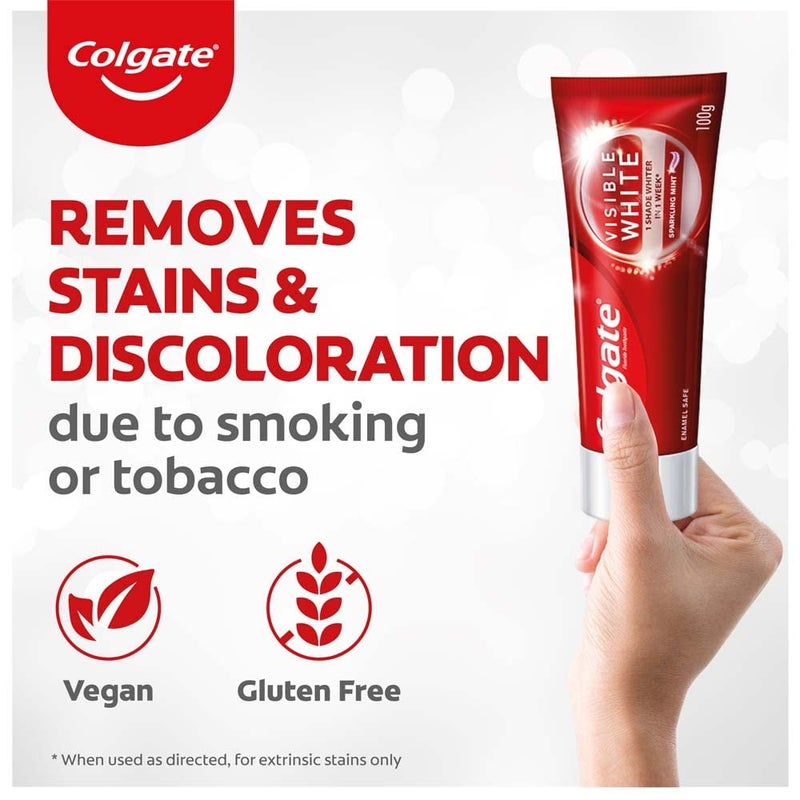 Colgate معجون أسنان كولجيت فيزبل وايت - 200 جرام مع فرشاة أسنان فيزبل وايت 360 - Image 4