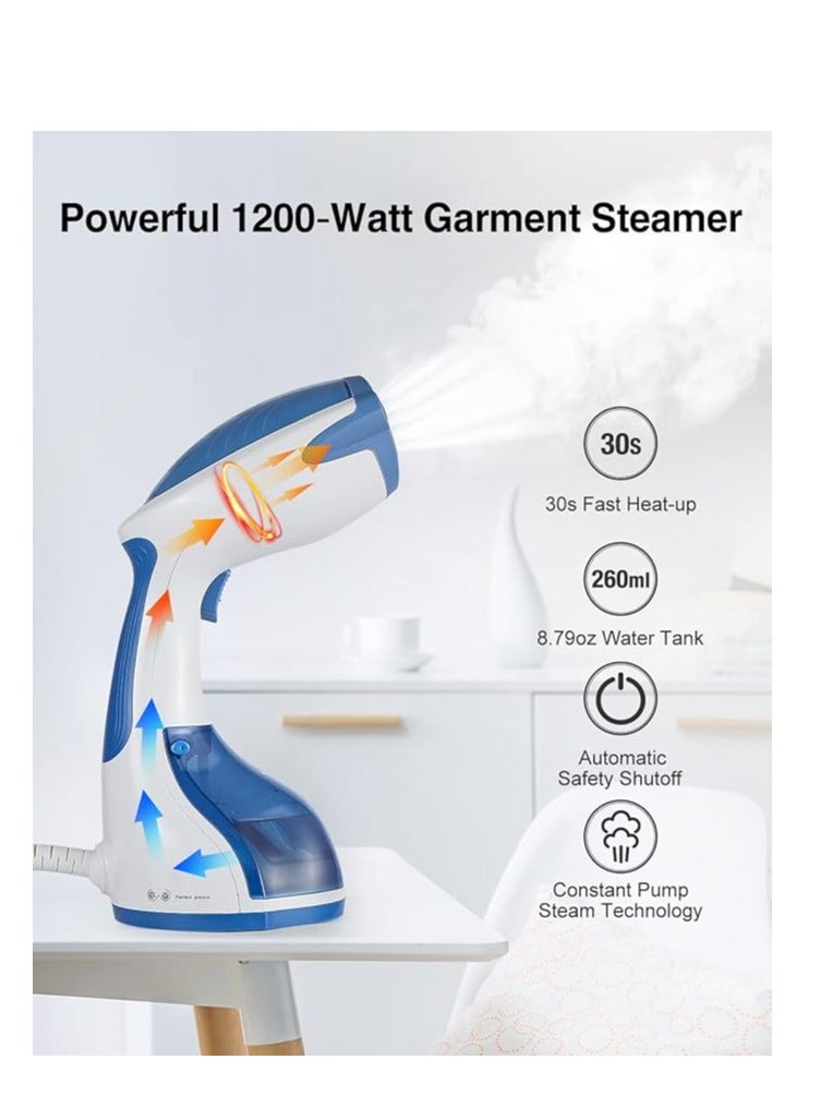 Steamer for Clothes, 1200 Watts Portable Handheld Garment Fabric Wrinkles Remover, Auto-Off, 30-Second Fast Heat-up, 260ml Large Detachable Water Tank  - Image 3