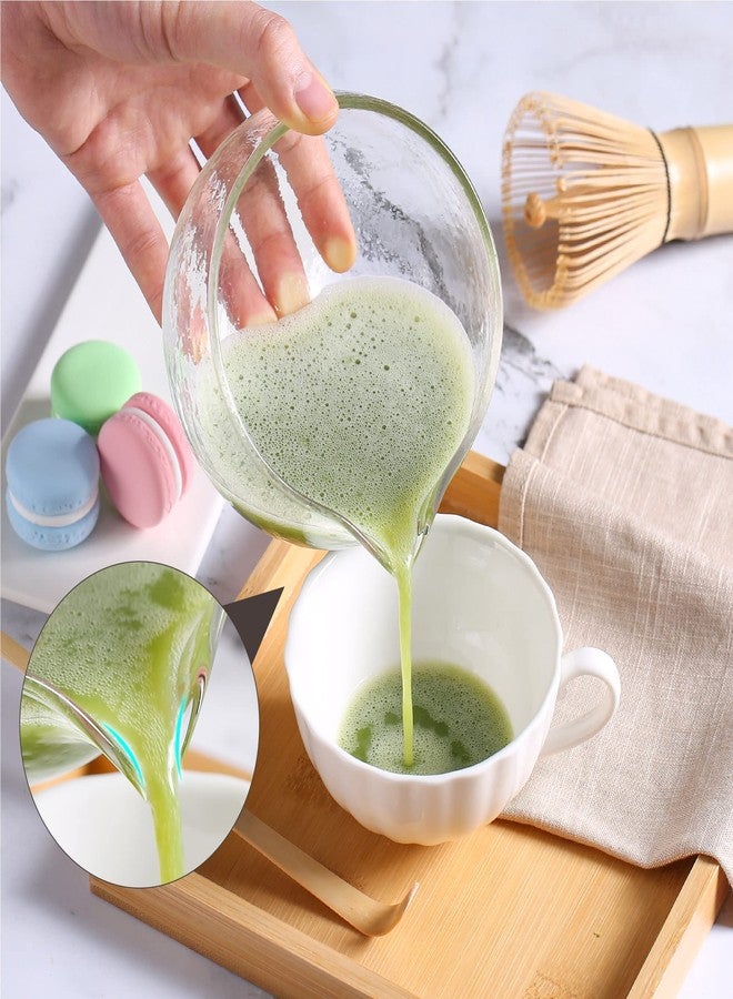 ZENRC Complete Starter Matcha Bowl and Whisk Kit - Retro Japanese Traditional Bamboo Matcha Whisk (Chasen) - Scoop - Textured Glass Matcha Bowl with Spout - Ceremony Matcha tea Set, 4PC - Image 4