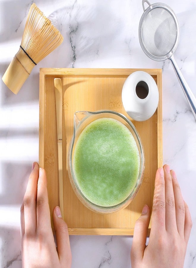 ZENRC Complete Starter Matcha Bowl and Whisk Kit - Retro Japanese Traditional Bamboo Matcha Whisk (Chasen) - Scoop - Textured Glass Matcha Bowl with Spout - Ceremony Matcha tea Set, 4PC - Image 3