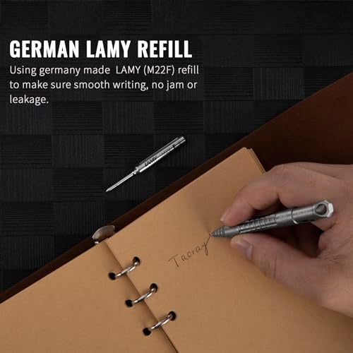 TACRAY Titanium Bolt Action Mini Pen, Pocket Size EDC Pen, Mini Keychain Pen, Small Lanyard Clip Pen with Short-sized LAMY Brand Refill - Image 3