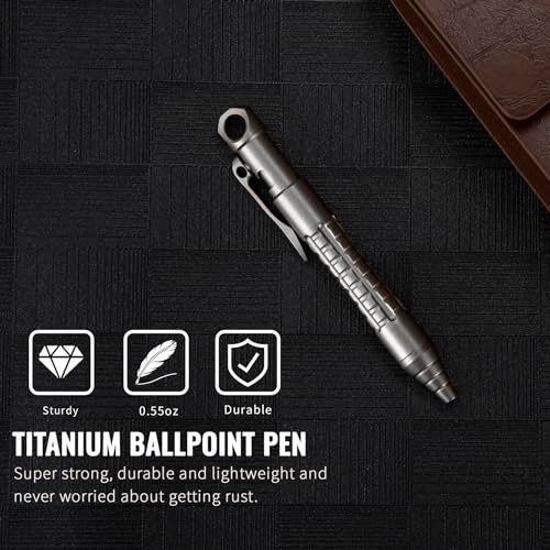 TACRAY Titanium Bolt Action Mini Pen, Pocket Size EDC Pen, Mini Keychain Pen, Small Lanyard Clip Pen with Short-sized LAMY Brand Refill - Image 2
