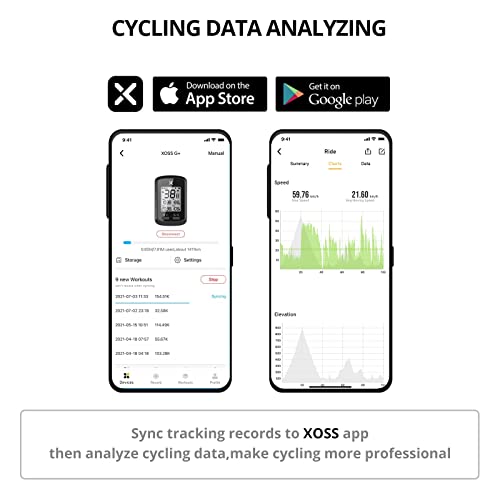 XOSS G+ GPS Bike Computer, Bluetooth ANT+ Cycling Computer, Wireless Bicycle Speedometer Odometer with LCD Display, Waterproof MTB Tracker Fits All Bikes Electric Bike (XOSS APP Support) - Image 3