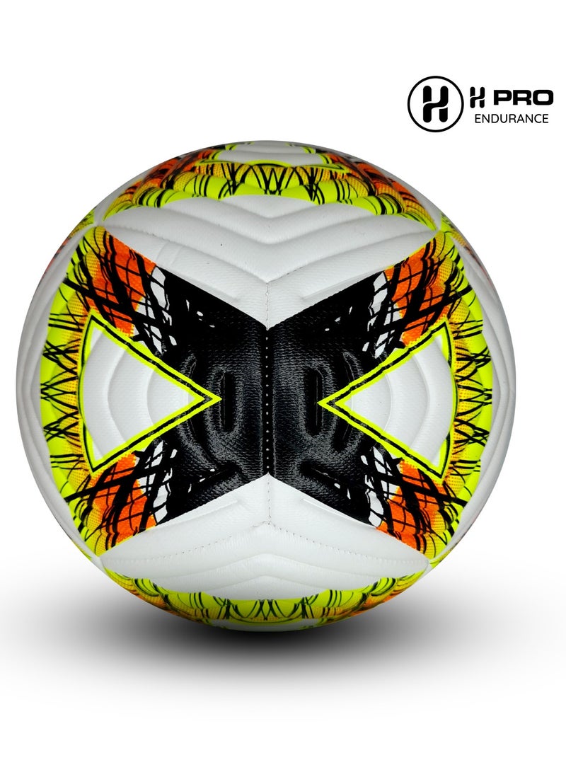 H PRO Pro Size 5 Training Football – Soft Touch, Enhanced Grip, Ideal For Beginners & Advanced Players | Yellow - Image 1