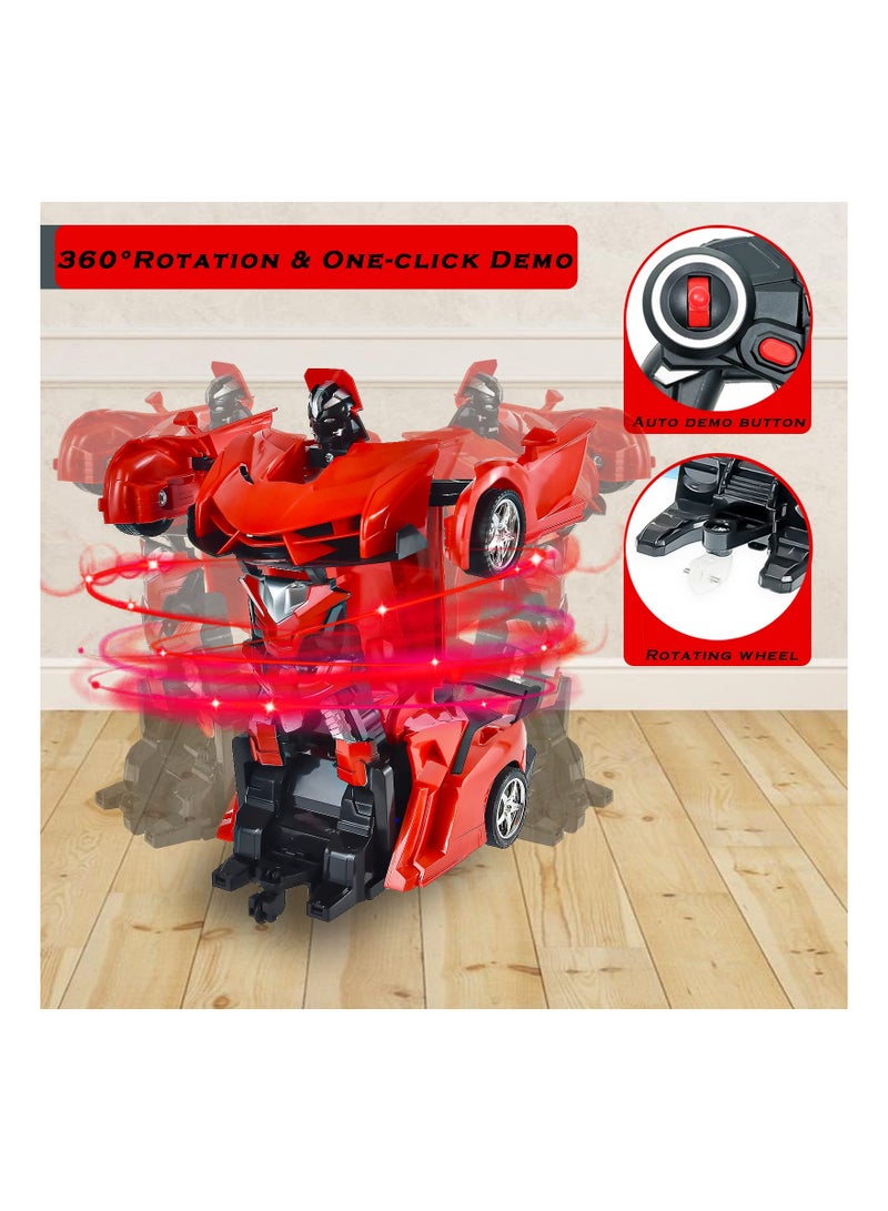 Transforming Remote Control Robot Car for Kids 5 to 12 Years Red 2in1 RC Vehicle Toy - Image 3