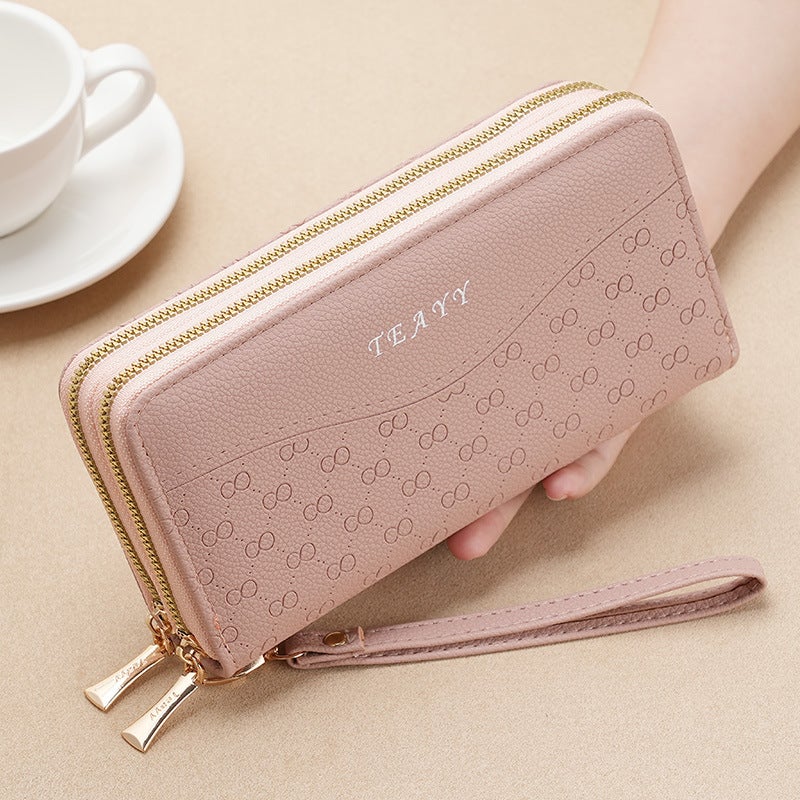 Multifunctional Solid Color PU Leather Wallet, RFID Blocking Design Portable Daily Storage Purse for Cards Cash Coin Business Use - Image 1