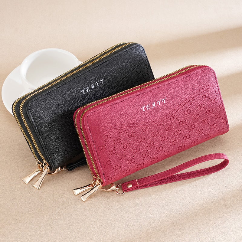 Multifunctional Solid Color PU Leather Wallet, RFID Blocking Design Portable Daily Storage Purse for Cards Cash Coin Business Use - Image 3