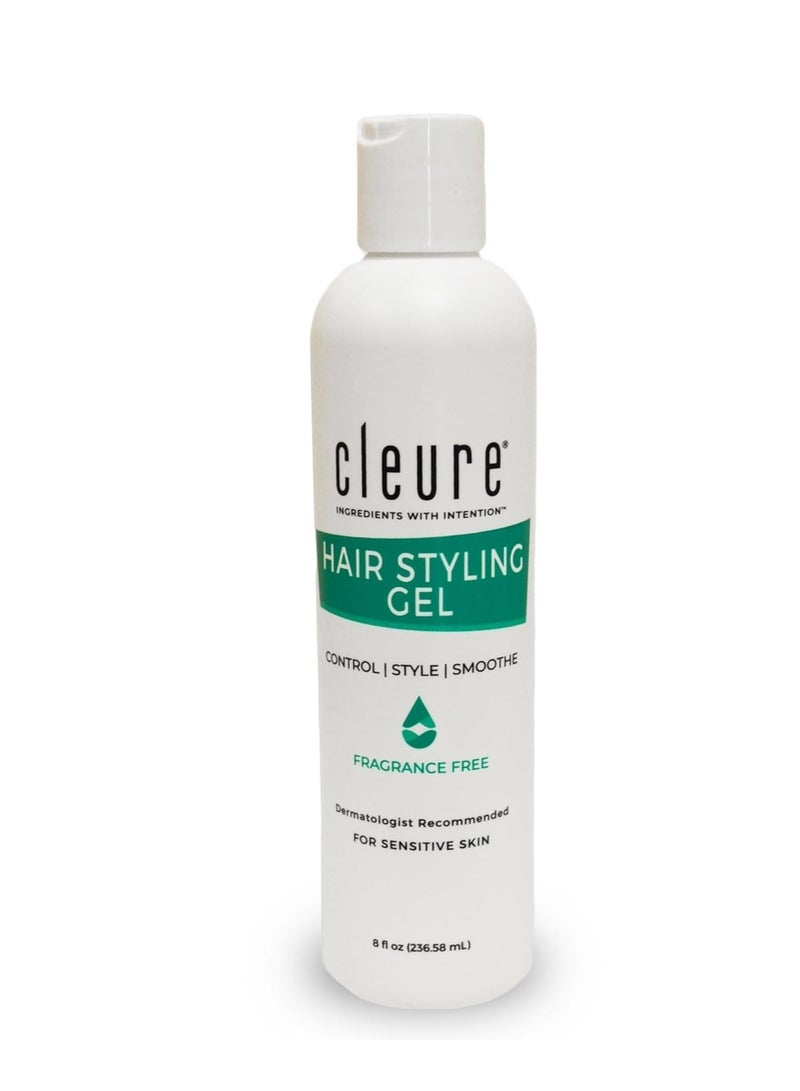 Cleure Cleure Lightweight Hair Styling Gel - Hypoallergenic, Fragrance Free for Edge Control to Tame Frizz with Medium Hold (8 fl oz, Pack of 1)  - Image 1